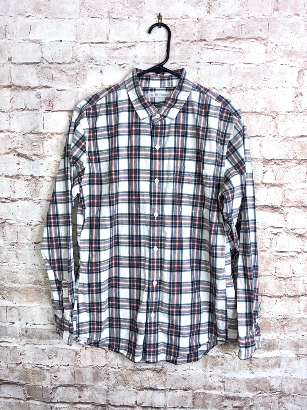 Outerknown Men’s Plaid Button Down Shirt Size Medium